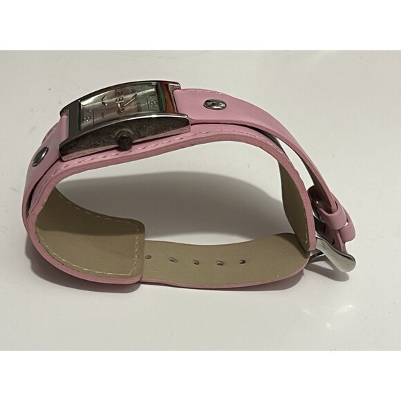 Quartz Watch Rumours Genuine Leather Pink Stud Classy Bracelet - Picture 3 of 4